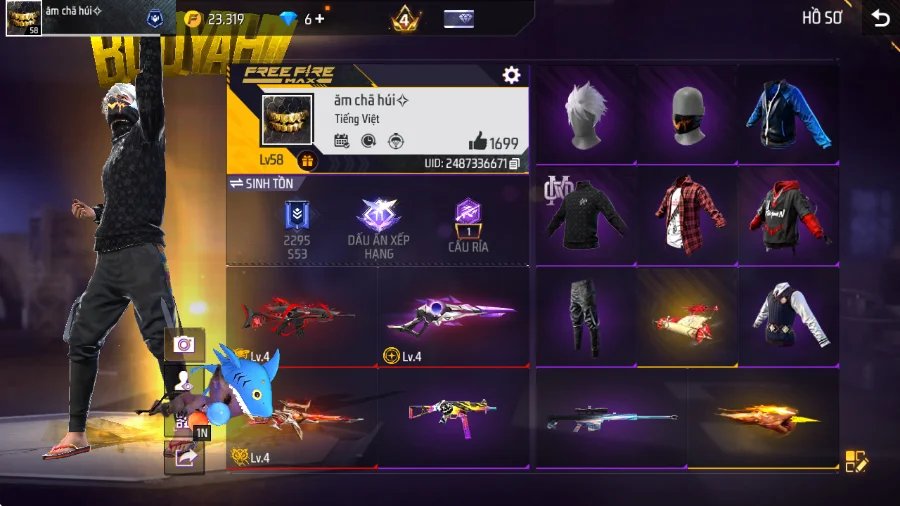 VIP 4 · Chuyên Nam · Lãng Khách Tím +1 skin