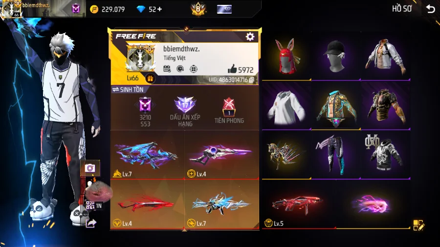 VIP 8 · Chuyên Nam · Lãng Khách Tím +6 skin