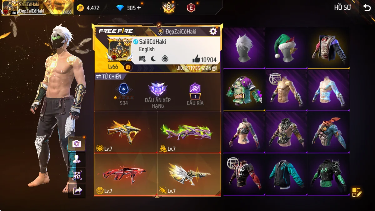 VIP 8 · Chuyên Nam · Thích Khách Kim Long +4 skin