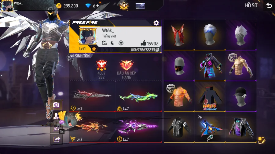 VIP 8 · Chuyên Nam · Sói Công Nghệ +14 skin