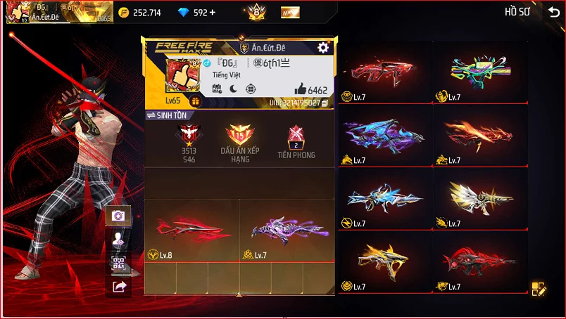 VIP 8 · Chuyên Nam · Thích Khách Kim Long +3 skin