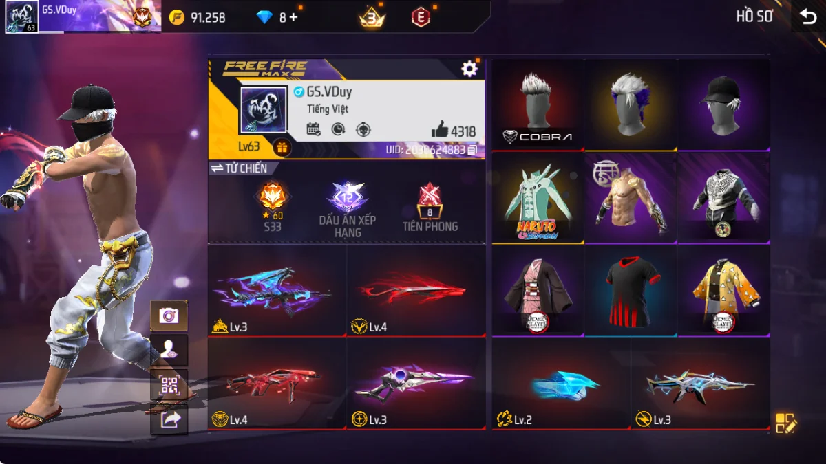 VIP 3 · Chuyên Nam · Áo Đá Bóng +2 skin