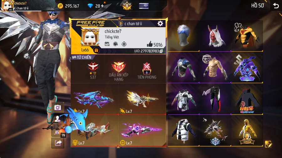 VIP 8 · Chuyên Nam · Sói Công Nghệ +7 skin