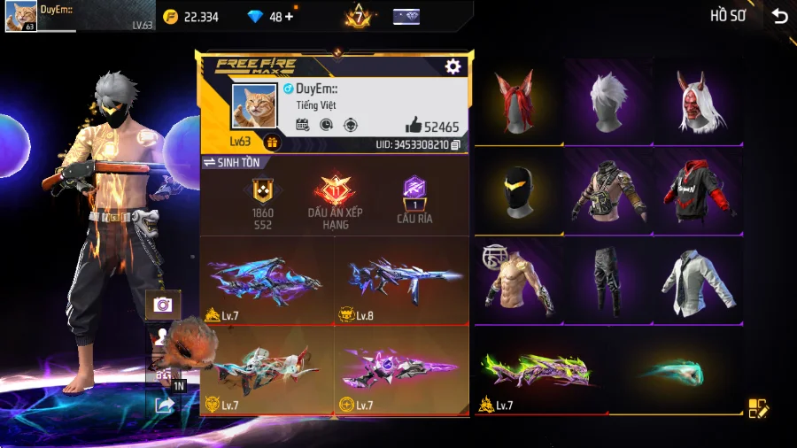 VIP 7 · Chuyên Nam · Lãng Khách Tím +4 skin