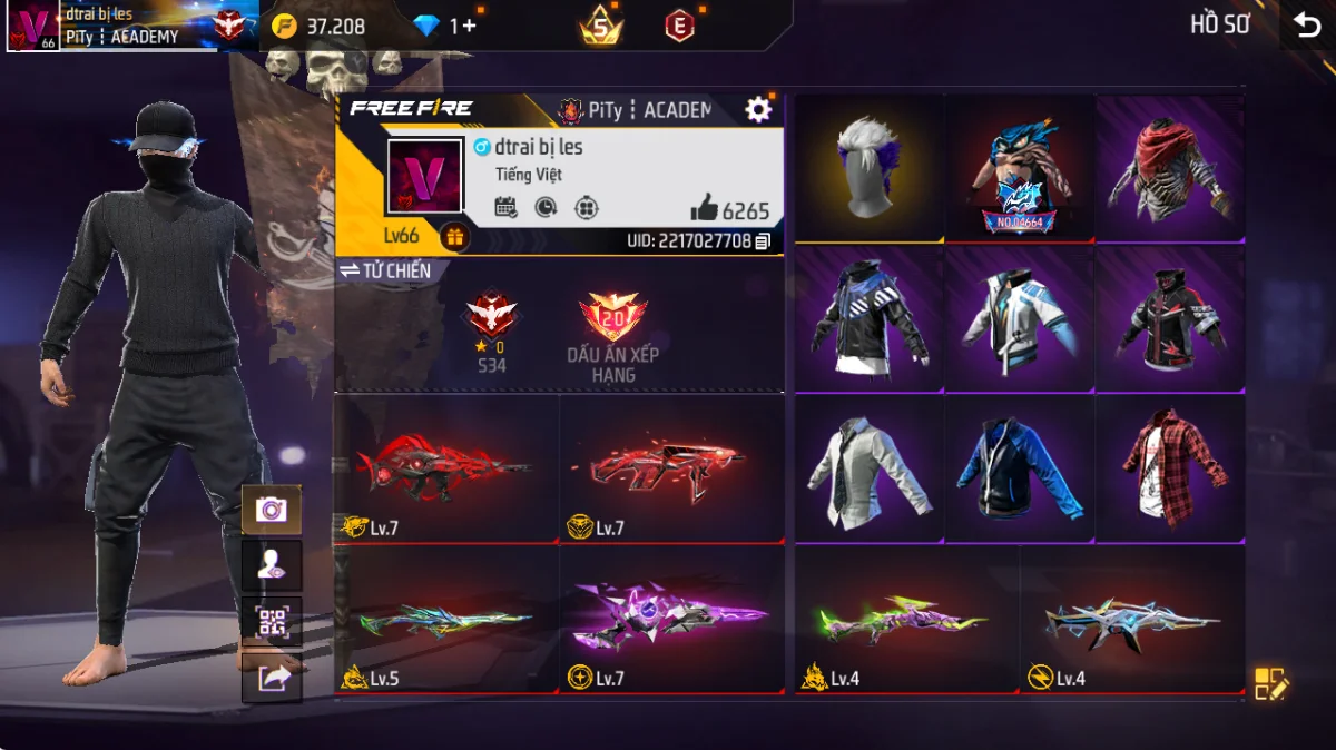 VIP 6 · Chuyên Nam · Đồ Khủng Long +3 skin