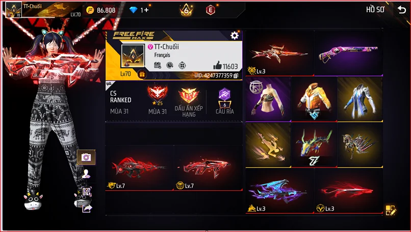 VIP 6 · Chuyên Nam. Nữ · Thích Khách Kim Long +2 skin