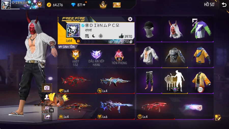 VIP 5 · Chuyên Nam · Quỷ Dạ Xoa +1 skin