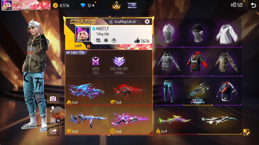 VIP 6 · Chuyên Nam · Lãng Khách Tím +1 skin