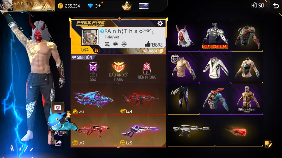 VIP 6 · Chuyên Nam · Thích Khách Kim Long +2 skin