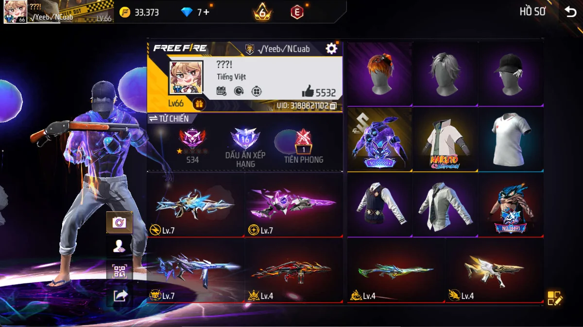 VIP 6 · Chuyên Nam · Bộ Trai Ngổ Ngáo +6 skin
