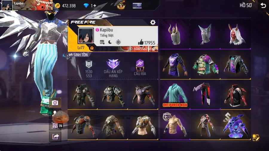 VIP 8 · Chuyên Nam. Nữ · Quỷ Dạ Xoa +13 skin
