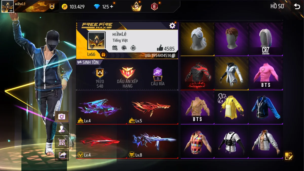 VIP 5 · Chuyên Nam · Bộ Trai Ngổ Ngáo +1 skin