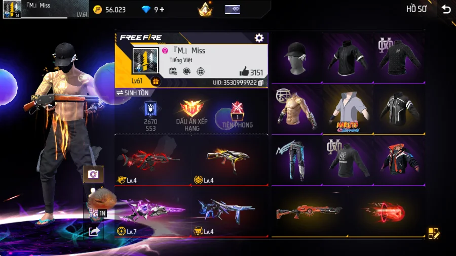 VIP 6 · Chuyên Nam · Thích Khách Kim Long +3 skin