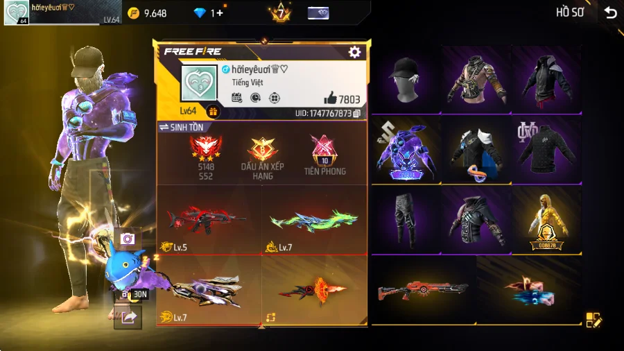 VIP 7 · Chuyên Nam · Bộ Trai Ngổ Ngáo +1 skin